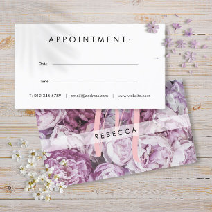 Visita Tarjeta de cita con monograma floral rosa moderno