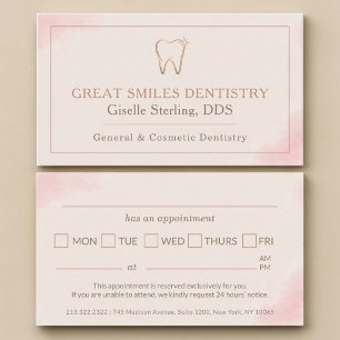 Visita Tarjeta de cita de consultorio dental rosa claro p