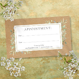 Visita Tarjeta de cita de kraft rústico de color de agua 