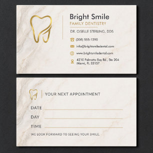 Visita Tarjeta de cita de la clínica dental Marble Dental
