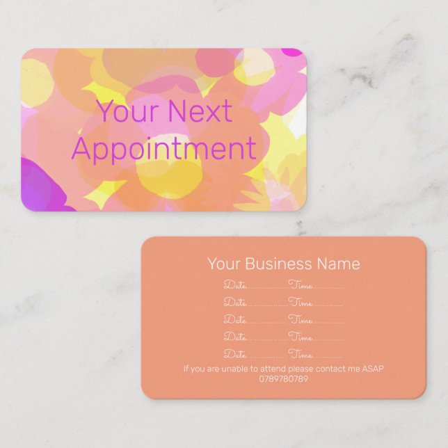 Visita Tarjeta de cita de las flores de verano (Anverso / Reverso)