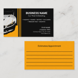 Visita tarjeta de cita de lavado de auto de detailing