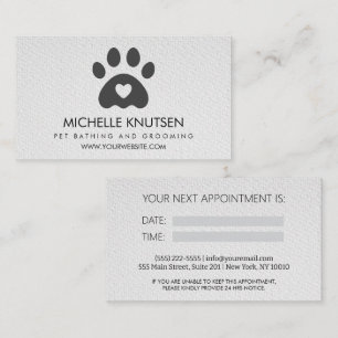 Visita Tarjeta de cita de moda para Mascota y baño