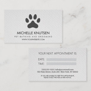Visita Tarjeta de cita de moda para Mascota y baño