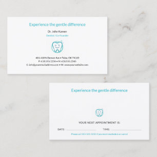 Visita Tarjeta de cita dental   Dentista