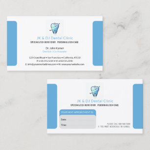 Visita Tarjeta de cita dental Dentista