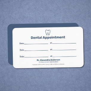 Visita Tarjeta de cita dental - Minimalista Azul
