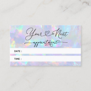 Visita tarjeta de cita fotográfica de textura opal pastel