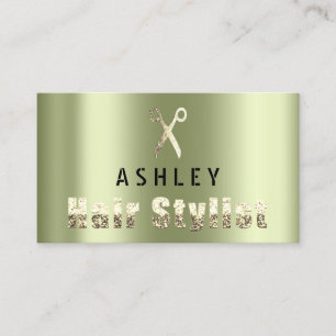 Visita Tarjeta de cita Hair Stylist Salon Black Min Gold