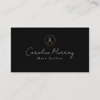 Tarjeta de cita Hairstylist blanco moderno