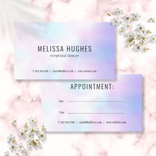 Visita Tarjeta de cita holográfica simple y moderna (Simple Modern Holographic Appointment Card)