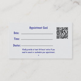 Visita Tarjeta de cita médica profesional con código QR