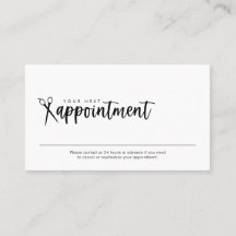 Tarjeta de cita mínima de Hair Stylist