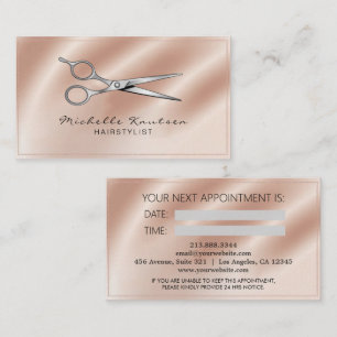 Visita Tarjeta de cita para peluquero con tijeras de oro 
