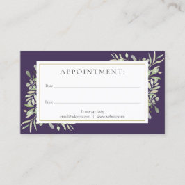Visita Tarjeta de cita Purple Gold Greenery