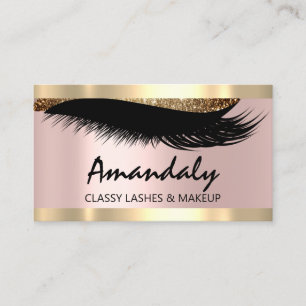 Visita Tarjeta de cita rosada Esteticista Makeup Eyelashe