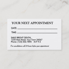 Visita Tarjeta de cita simple en blanco y negro