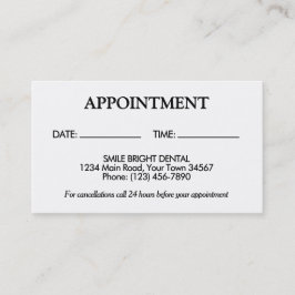 Visita Tarjeta de cita simple en blanco y negro