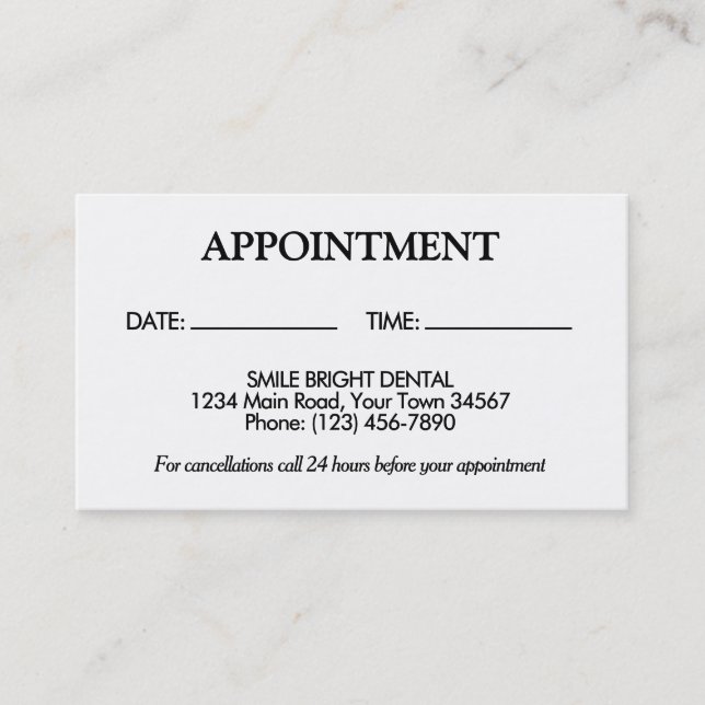 Visita Tarjeta de cita simple en blanco y negro (Anverso)