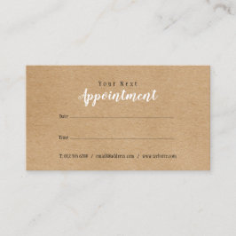 Visita Tarjeta de cita simple moderna rústica kraft