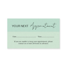 Tarjeta de cita Verde Espuma de Mar