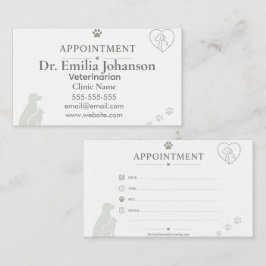 Visita Tarjeta de cita veterinaria personalizable