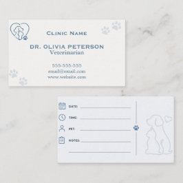 Visita Tarjeta de Cita Veterinaria Personalizada Elegante