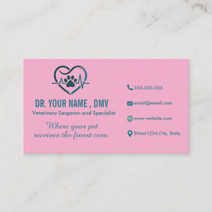 Visita Tarjeta de clínica veterinaria personalizada con l