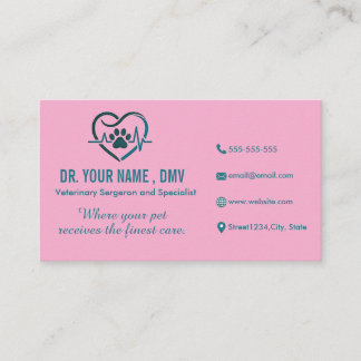 Visita Tarjeta de clínica veterinaria personalizada con l