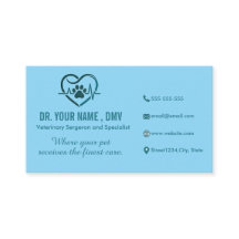 Tarjeta de clínica veterinaria personalizada con l