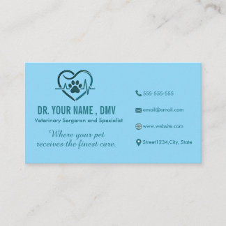 Visita Tarjeta de clínica veterinaria personalizada con l