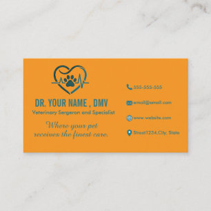 Visita Tarjeta de clínica veterinaria personalizada con l