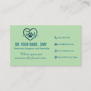 Visita Tarjeta de clínica veterinaria personalizada con l
