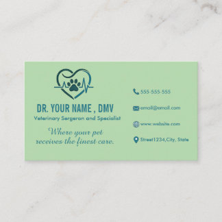 Visita Tarjeta de clínica veterinaria personalizada con l