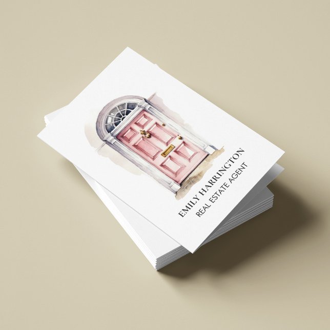 Visita Tarjeta de código QR de acuarela de puerta rosa ag (Subido por el creador)