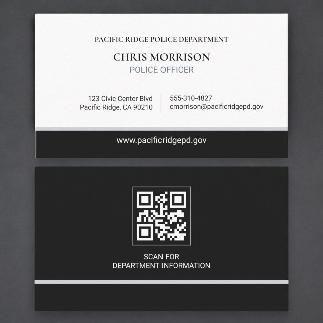 Visita Tarjeta de código QR de agente de policía (Subido por el creador)