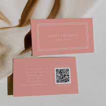 Tarjeta de código QR de Avery Minimal Blush Meloco