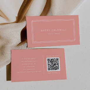 Visita Tarjeta de código QR de Avery Minimal Blush Meloco