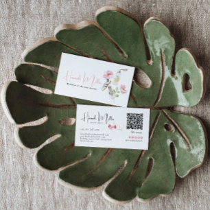 Visita Tarjeta de código QR de bienestar floral para la s