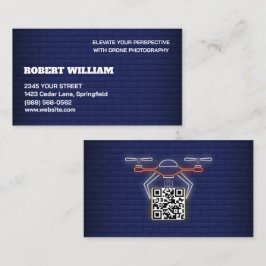 Visita Tarjeta de código QR de dron moderno profesional f
