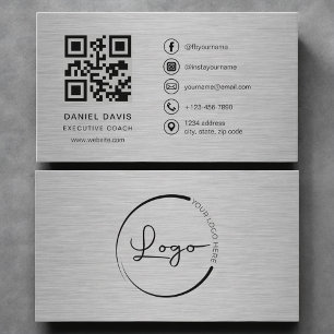 Visita Tarjeta de código QR de metal para coach ejecutivo