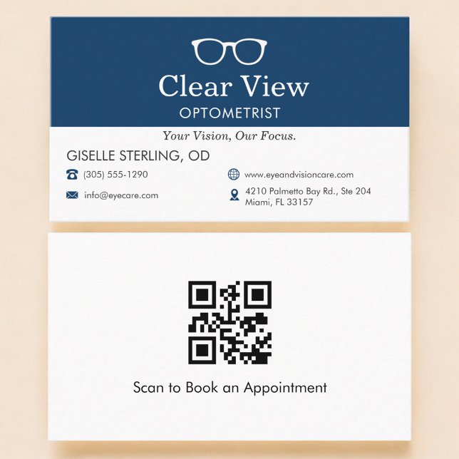 Visita Tarjeta de código QR de optometrista Oficina de mé (Subido por el creador)