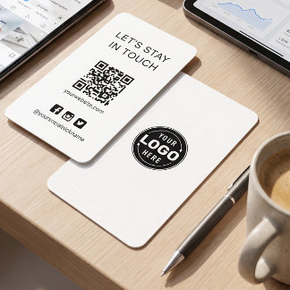 Visita Tarjeta de código QR de redes sociales simple en b