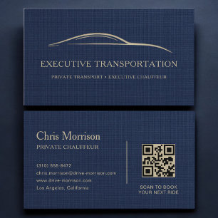 Visita Tarjeta de código QR de transporte de lino azul ma