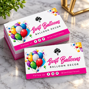 Visita Tarjeta de código qr decorador de globos coloridos