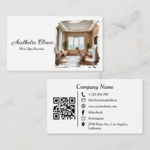 Visita Tarjeta de código QR moderna de clínica estética c