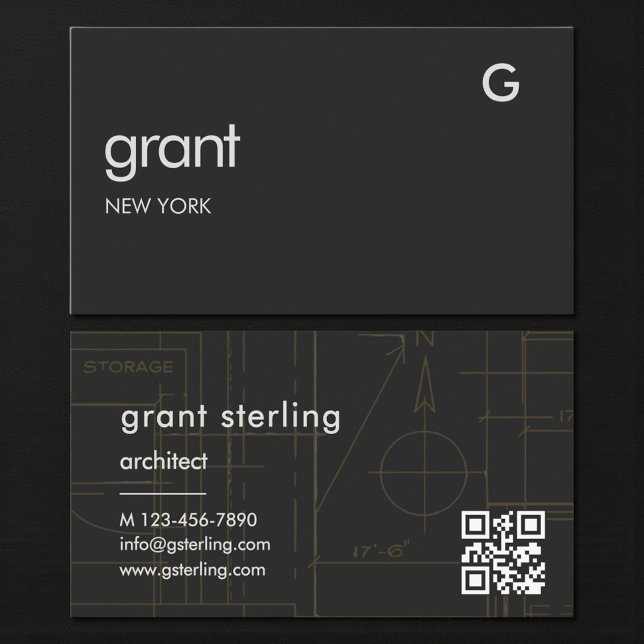 Visita Tarjeta de código QR negro de arquitectura  (Subido por el creador)