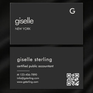 Visita Tarjeta de código QR negro de contable de libros m