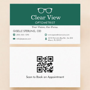 Visita Tarjeta de código QR para optometrista de cuidado 