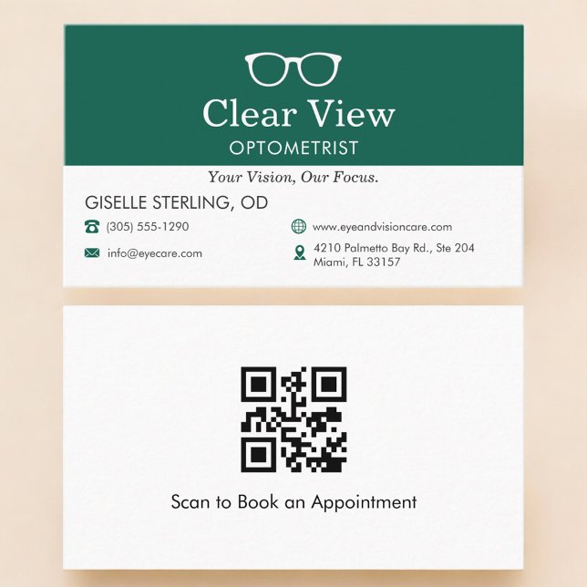 Visita Tarjeta de código QR para optometrista de cuidado  (Subido por el creador)
